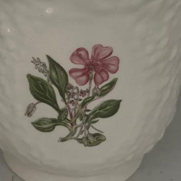 Royal Cauldon Footed 5" in Planter/Vase Cachepot Floral Woodstock Rose Flower - Picture 3 of 9